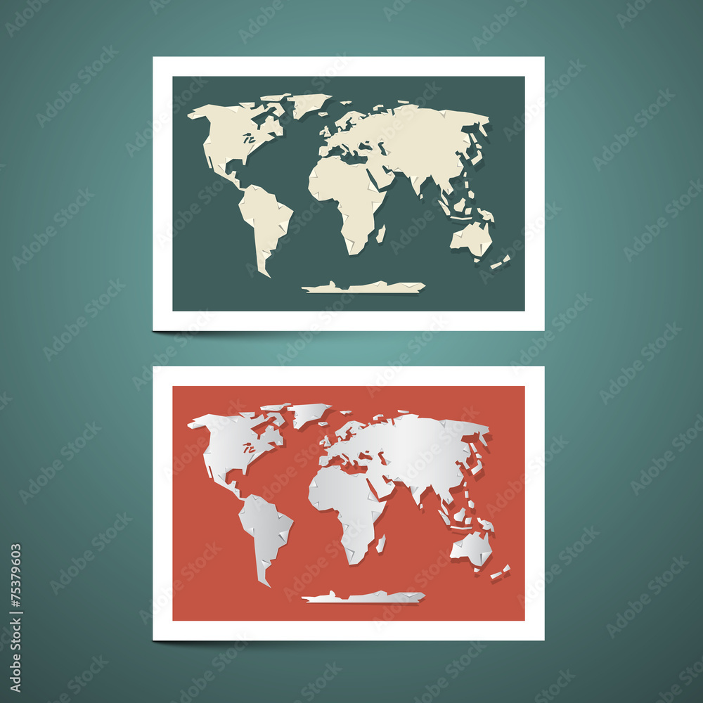 Poster world map vector set