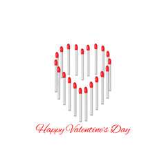 Happy Valentine's Day sign of matches