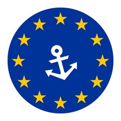Ancre dans un drapeau européen