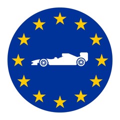 Formule 1 dans un drapeau européen