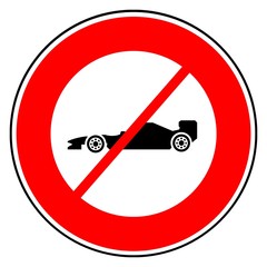 Formule 1 dans un panneau d'interdiction