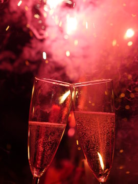 champagne glass firework