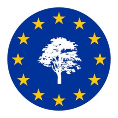 Arbre dans un drapeau européen