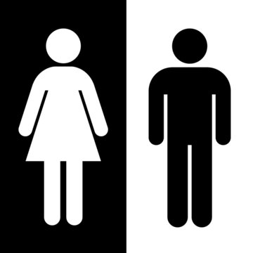 Black and white toilet sign great for any use, Vector EPS10.