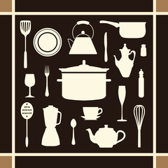 Kitchen tool icons set great for any use. Vector EPS10.