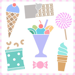 Sweet Dessert icons set great for any use, Vector EPS10.