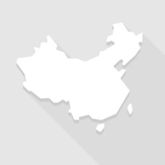 Grey China map icon