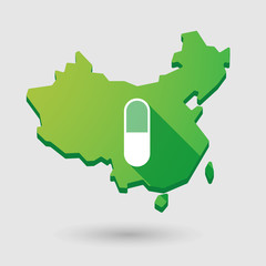 China map icon with a pill