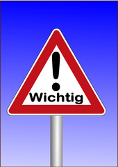 Warnschild Wichtig