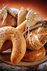 Variety of fresh bread and rolls