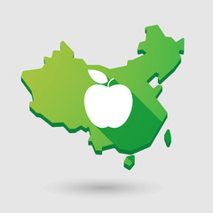 China map icon with a fruit