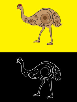 recommend clip art: Cassowary ornate, art vector decoration