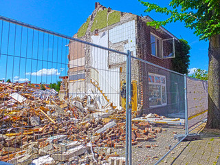 demolished building hdr