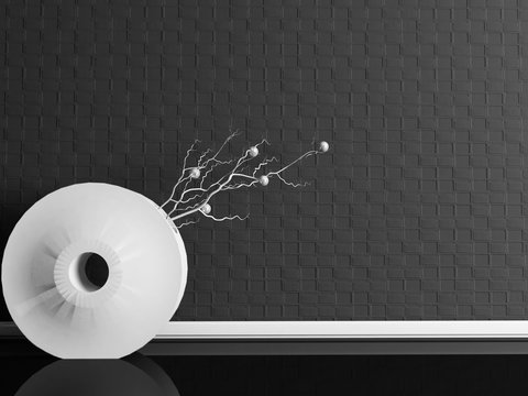 white vase on the floor