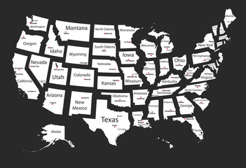 United States isolated states map