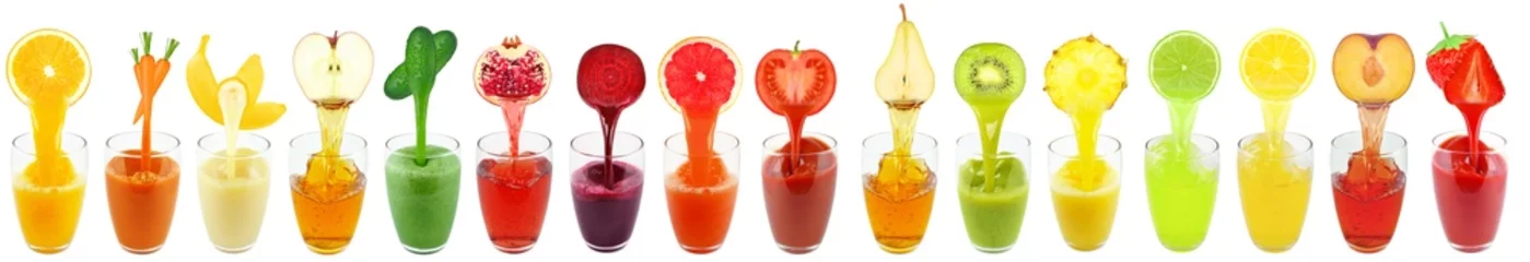 Crédence de cuisine en verre imprimé Jus jus de fruits frais