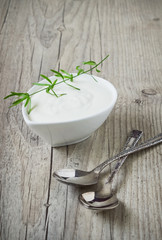 sour cream in a bowl