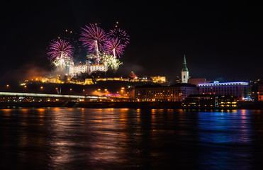 Fototapeta na wymiar Fireworks on the Castle