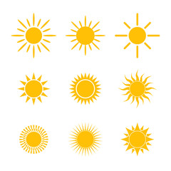 outline sun yellow symbol