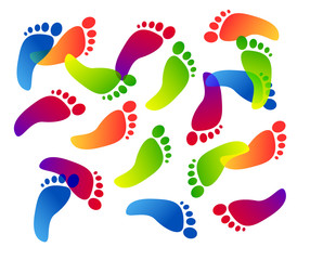 impronte piedi, arte, colori, creatività,fantasia