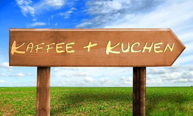 Strassenschild 30 - Kaffee und Kuchen