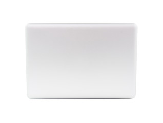 White Laptop with blank screen isolated