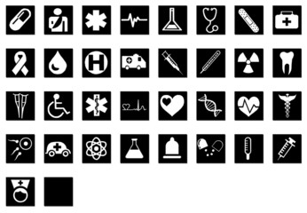 Arzt - Medizin - Icons - Schwarz