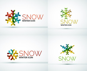 Fototapeta na wymiar Christmas snowflake company logo design
