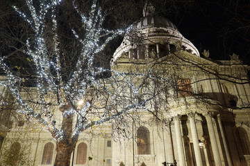 St Paul's Cathedra with Christmas Decoration