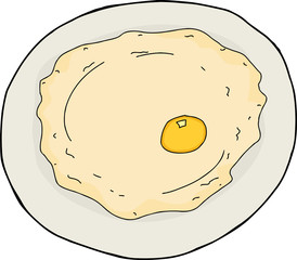 Isolated Single Fried Egg