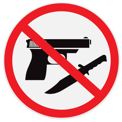 No weapon allowed, prohibited, sign - obrazy, fototapety, plakaty