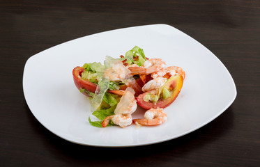 Shrimps with aloe vera salad