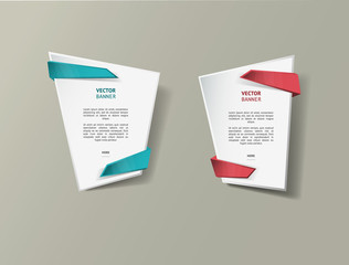 Vector infographic origami banners set.