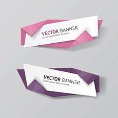 Vector infographic origami banners set.
