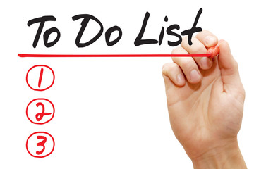 Hand writing To Do List with red marker, business concept