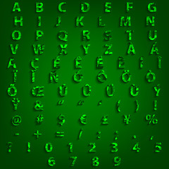 Typography Complete Alphabet Set Triangle Vector Design