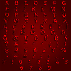 Typography Complete Alphabet Set Triangle Vector Design