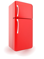 Red retro refrigerator