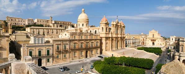 Panorama of the town of Noto on Italy - obrazy, fototapety, plakaty