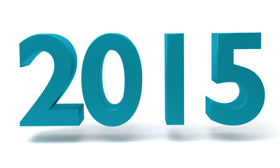 New year 2015 - 3D render on white background