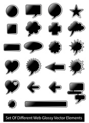Set Of Different Web Glossy Vector Elements