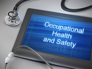 occupational health and safety words displayed on tablet