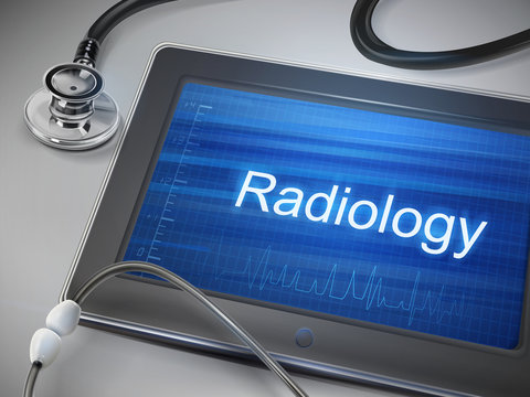 radiology word displayed on tablet
