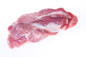 raw pork isolated on white background