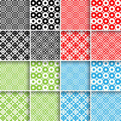 Set of 16 geometric style seamless abstract patterns