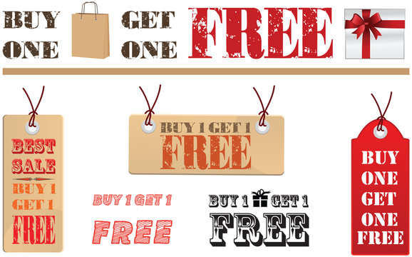 Buy one Get one Free label