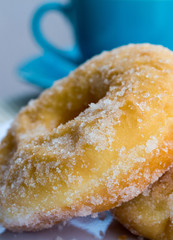 Doughnuts And Coffee Means Pastry Sweet And Doughring