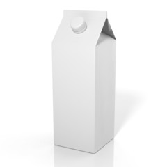 3D blank beverage box mockup isolated on white