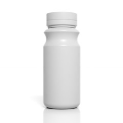 3D blank product bottle mockup isolated on white