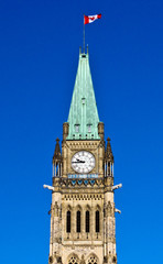 The Peace Tower on Parliament Hill in Ottawa, Canada